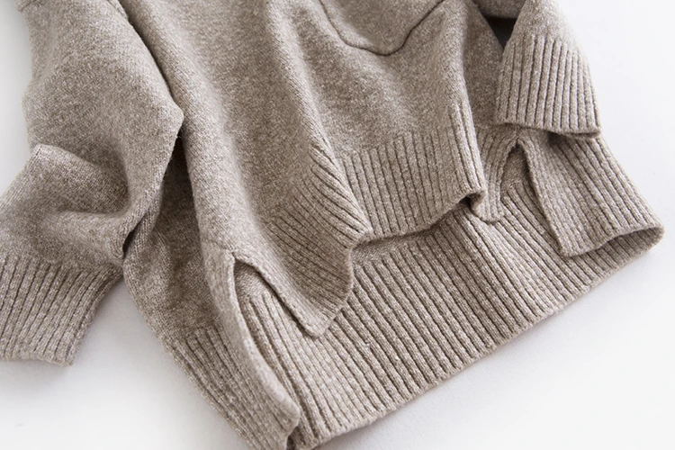 new fahion cashmere wool blends knit women turtleneck sweater suits pullover wide leg pant 2pcs/set one&over size