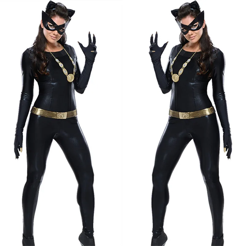 

Sexy Catwoman Pather Leather Performing Suit Cosplay Costume Uniform Temptation Pole Dancing Night Club Outfit Free Shipping