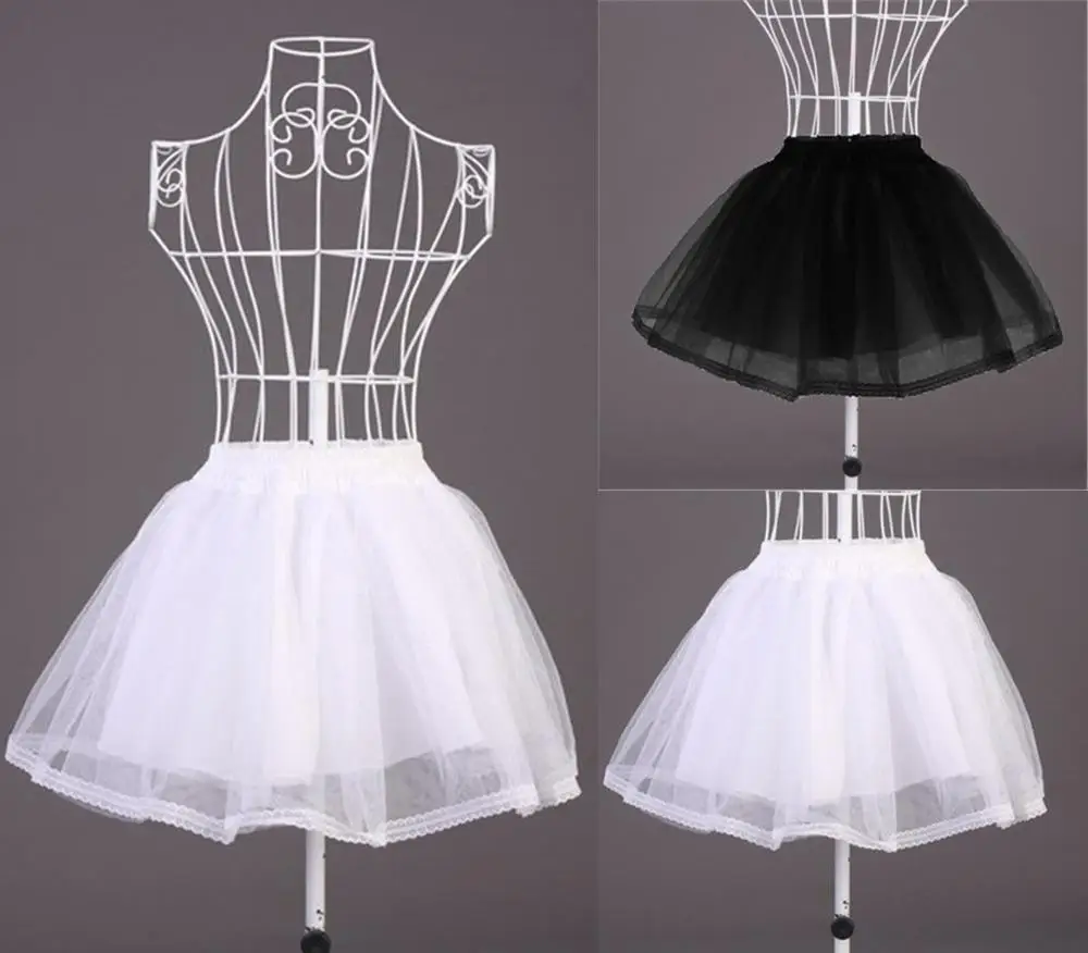 

White Black Elastic Waist Skirt Costume Petticoat