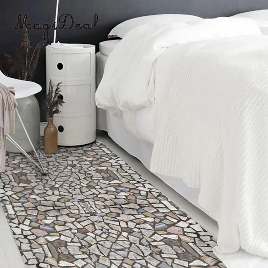 MagiDeal Home Decor Self-adhesive Cobblestones Murals Bathroom Kitchen Floor Stickers Wall Decals