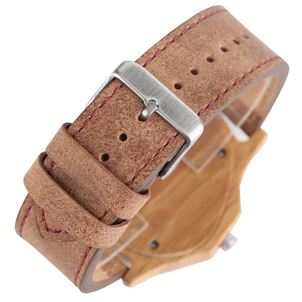 YISUYA Handmade Bamboo Wood Wrist Watch Inverted Triangle Case Sport Men's Watches Nature Wooden Timber Clock Relogio Gift Bag 1 (37)