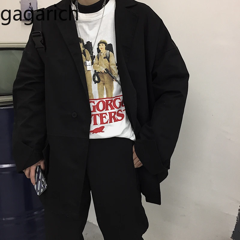 

Gagarich Women Blazers Spring Autumn Korean Version Harajuku Style Suit Female Personality Sticker Printed Loose Casual Top 2019