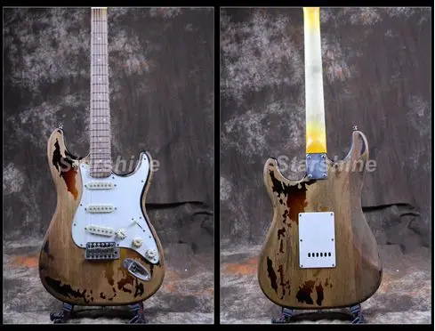 

Starshine Heavy Relic Electric Guitar CC-RST3 Tremolo Bridge Sunburst Color Alder Body Nitrolacquer Stain Finish 100% Handmade