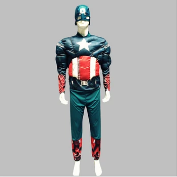 

freepp 2016 Hot Movie adult Captain America 3 Civil War Cosplay Costume Steve muslce captain america costume Adult Men Halloween