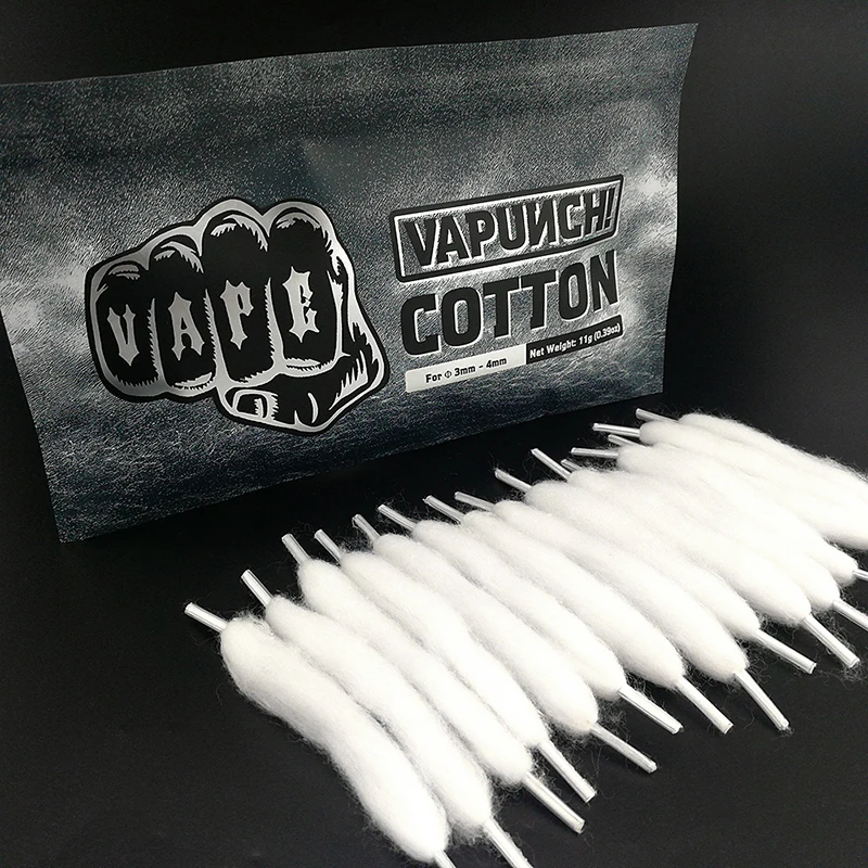 

wholesale Vapunch Vape Bacon Cotton for Atomizer RDA RTA Tank Heating Coil Wire DIY Organic Shoelace Cotton Wick for E Cigarette