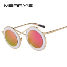 Merry's модные женские туфли круглый Солнцезащитные очки для женщин twin-лучей Солнцезащитные очки для женщин зеркальное покрытие индикаторной Панель линзы UV400