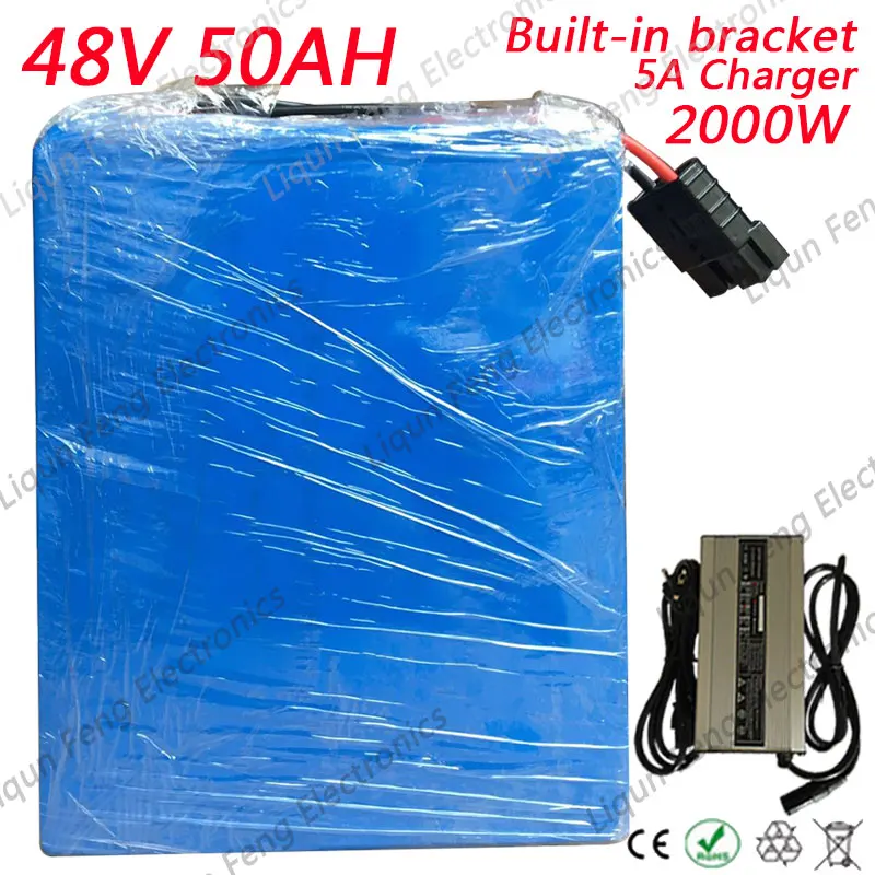 Best 48V 1000W 1500W 2000W 3000W Electric Scooter Lithium Battery 48V 50AH Electric Bike Battery 48V 50AH Lithium ion Battery Pack 0