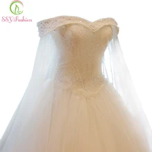 Роскошное высококачественное модное кружевное свадебное платье с кристаллами и бусинами, свадебное платье трапециевидной формы с вышивкой для невесты и принцессы