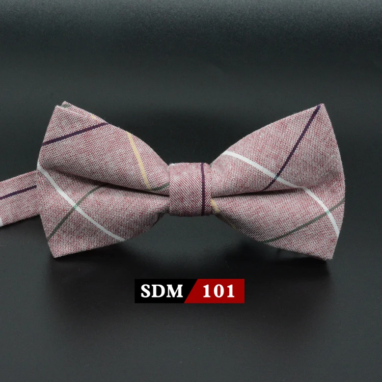 Mens Fashion Vintage Bowtie Check Artificial 100% Cotton Soft Striped Double Fracture Butterfly Men Bow Ties Designer Cravat