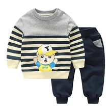YiErYing 2Pcs Baby Clothes Suits Long Sleeve Cartoon Printed Cotton Coat+Pant For Boy Girl Baby Clothing Sets Outfits suits