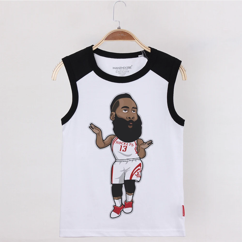 

Baby Summer Child Clothes Boys Cotton Tank Top Child Shirt Printing Sleeveless Undershirt James Harden Children Clothing Vest