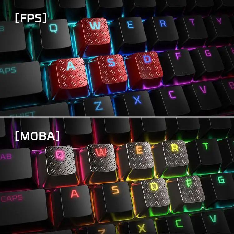 Kingston HyperX keycaps для RGB игровой механический набор клавиатуры clavier gamer 8 шт. ключ крышка титановая текстура тактильная ручка FPS MOBA