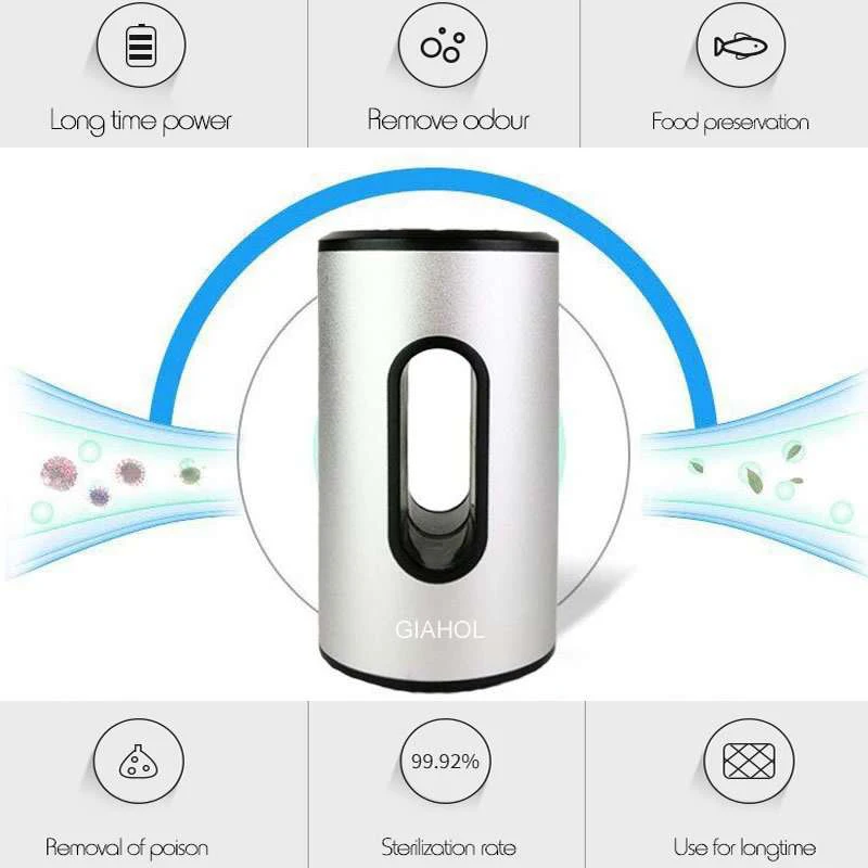 GIAHOL очиститель воздуха Ультра тихий Портативный озоновый стерилизатор воздуха USB мини Стильный Супер энергоэффективный светильник для автомобиля дома