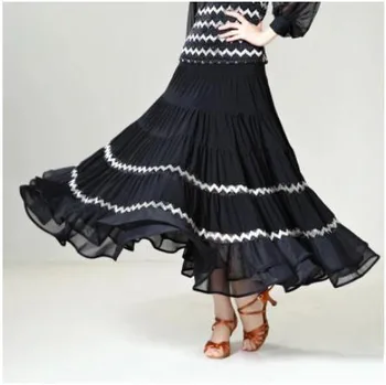 

New Ballroom dance costumes sexy senior spandex silver ballroom dance skirt for women ballroom dance competition skirts