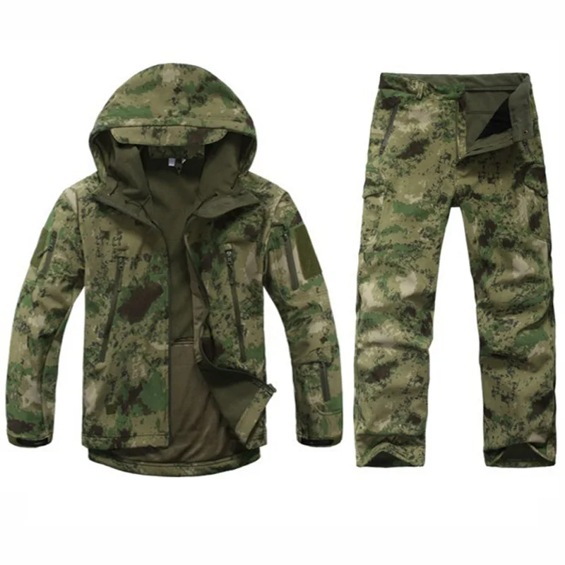 Sharkskin TAD тактическая куртка мужская камуфляжная охотничья одежда для спорта на открытом воздухе кемпинга походные Костюмы Военная Униформа куртка+ брюки