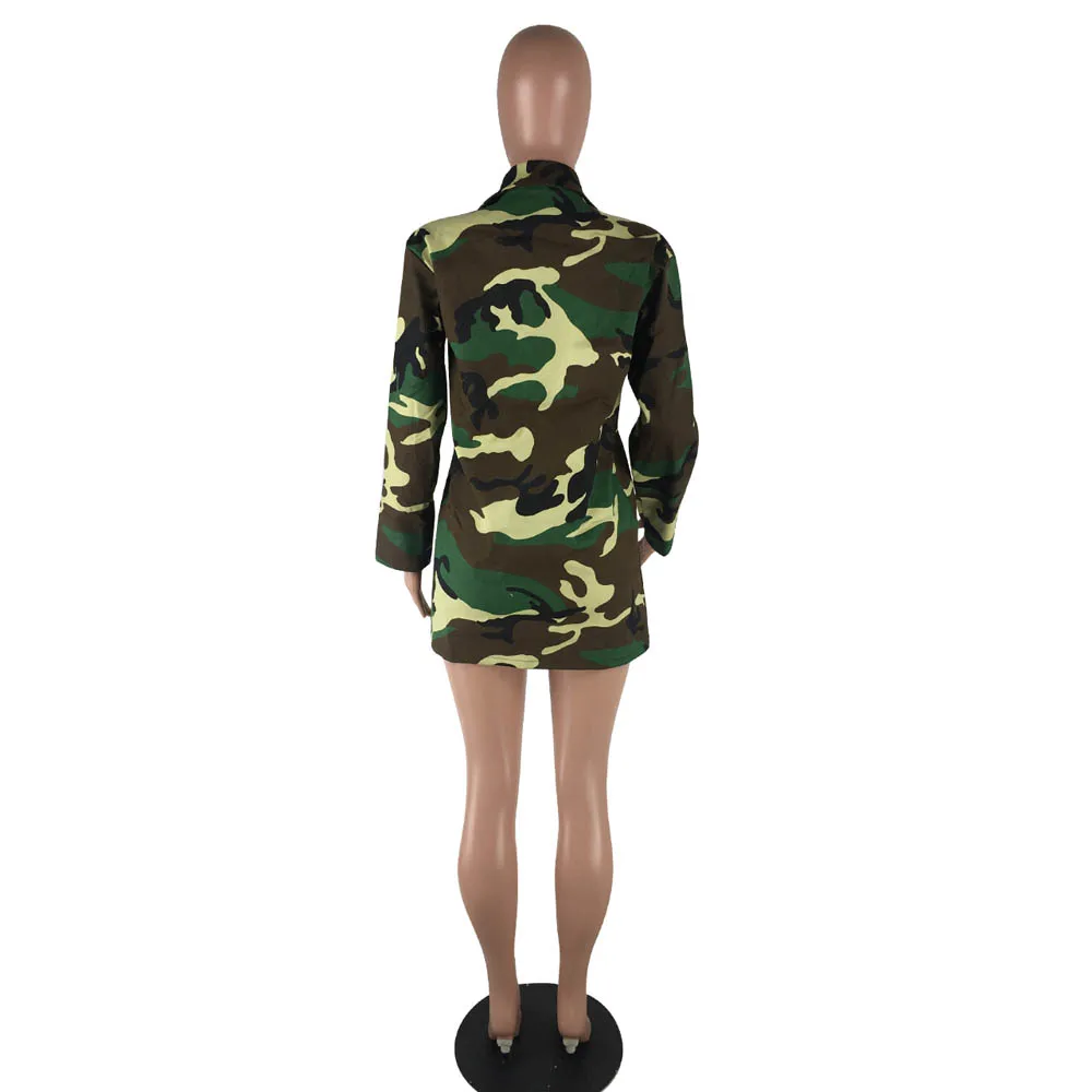 Женская военная камуфляжная куртка, Горячая Зеленая куртка, длинное пальто, свободное, повседневное, армейское, битва джунглей, одежда ME-Q045
