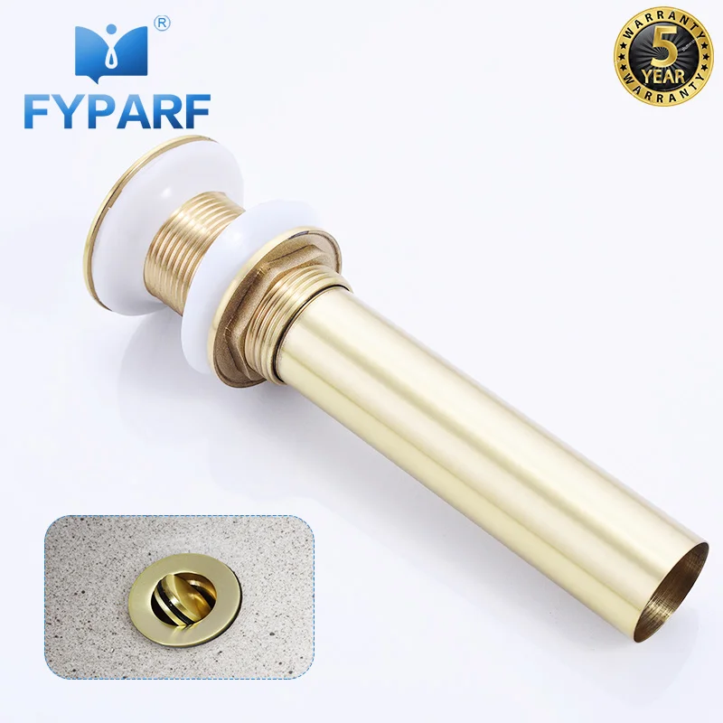 Fyparf Sink Drain Stopper Brass Bathroom Basin Sink Vanity Push