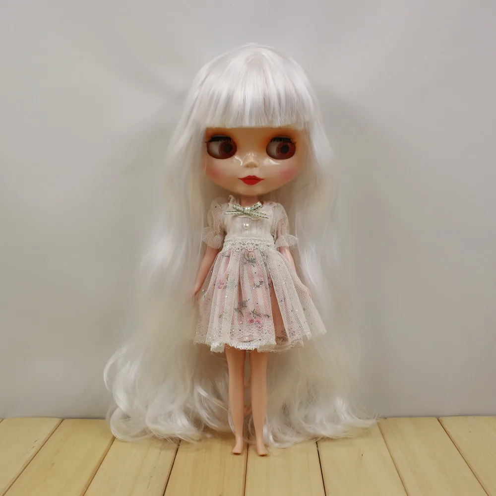 Ледяная Обнаженная кукла Blyth серия No.300BL136 самые длинные белые волосы с челкой фабрика Blyth