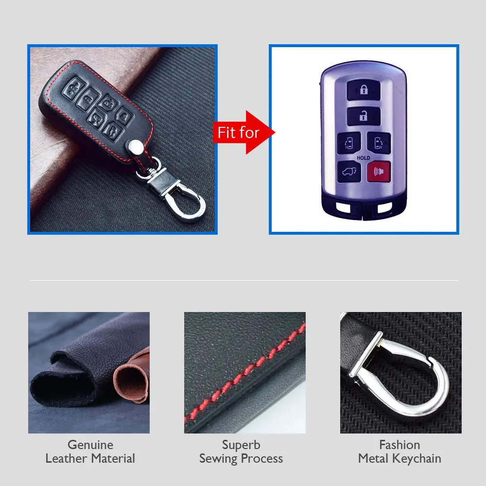 2-TOYOTA-Senna-6-buttons-leather-car-key-case-cover