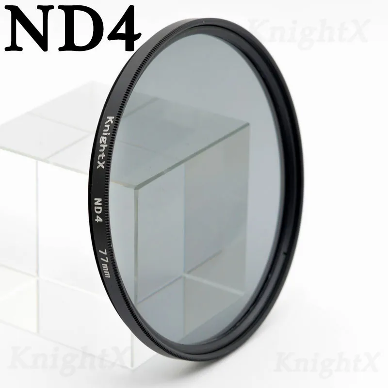 KnightX ND ND8 16 цветной фильтр для nikon canon d3400 kit lentes sigma para obiektyw d5200 macro lense objektiv 49 52 55 58 67 77 - Цвет: ND4 Filter