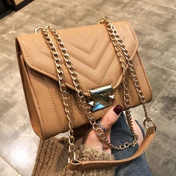 

European Fashion Female Square Bag 2019 New High Quality PU Leather Women's Designer Handbag Lock Chain Shoulder Messenger bags