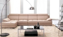 Furniture living room leather Sofa Top Grain Leather L Shaped Corner Sectional Sofa Set for Living Room Free Shipping L9080-1