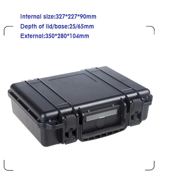 IP67 водонепроницаемый противоударный Черный сжатие прочный toolbox с полной кубики поролоновыми вставками