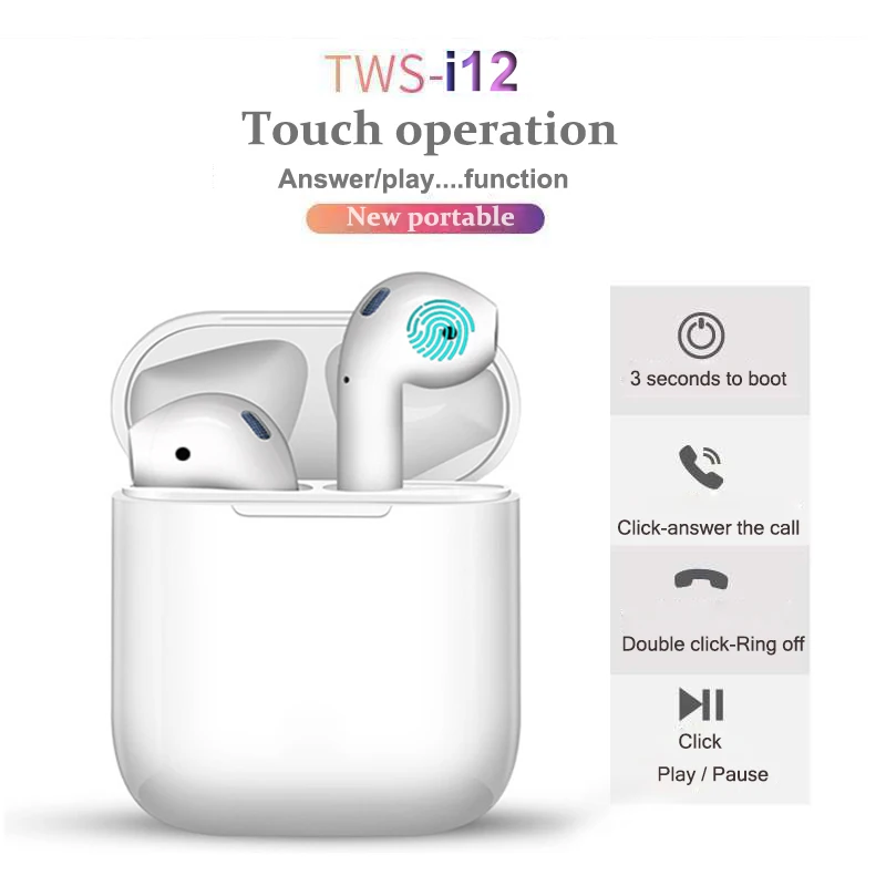 XLSTO i12 TWS Touch control Mini 11 Air pods Wireless Bluetooth 5.0 earphones headset pk i10 i11 tws for IOS Smart Phone xiaomi