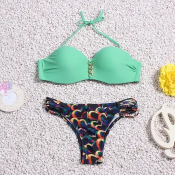 

Floral Halter Bikini Set Push UP Swimsuit Women Swimwear Swimming Bathing Suit Vintage Beach Wear Biquinis bikini sett