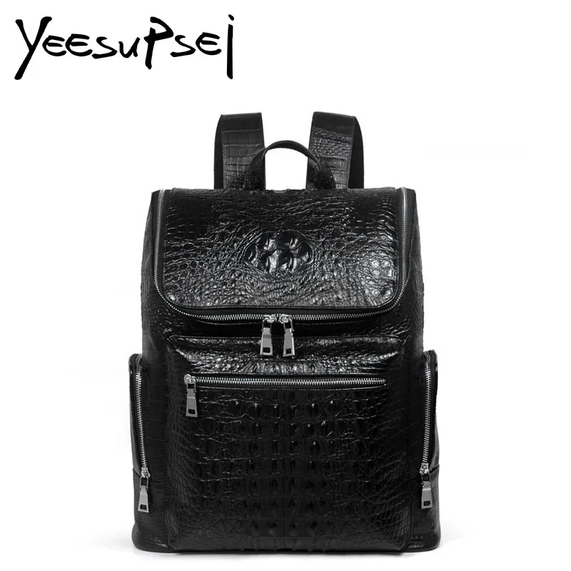 

YeeSupSei Luxury Alligator Backpack Women Crocodile Grain Leather Fashion Bag Large Backpack Lady Women Bag Package Female Bag