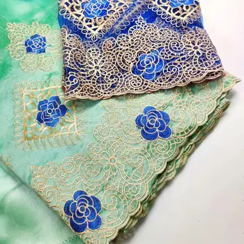 

Mint blue Nigerian French Lace Fabric African George Lace Fabric 2019 High Quality African Lace Wedding Fabric For Dress Blue
