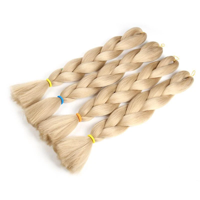 Плетение волос цельный 60 см синтетические гибкие чистый цвет вязание крючком сплетенные волосы для наращивания