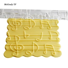 Выпечки DIY текстурированная Тиснение rolling Булавки прозрачный Тиснение нот Дизайн Фондант Сахар ремесло торт Декор 51015