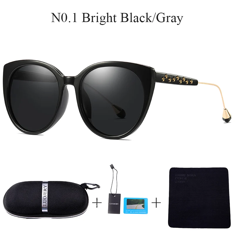Роскошные брендовые негабаритные поляризационные солнцезащитные очки кошачий глаз, Женские винтажные дизайнерские солнцезащитные очки для вождения, ретро очки Oculos gafas - Цвет линз: N0.6