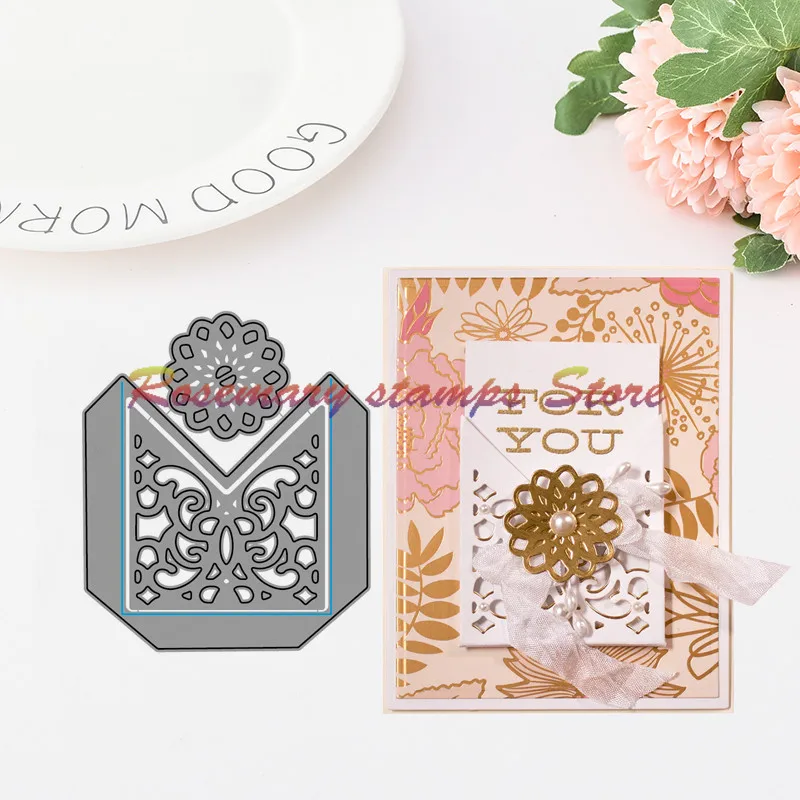 

Rosemary stamps VINTAGE ELEGANCE BECCA FEEKEN FILIGREE POCKET Metal Cutting Dies Stencils for Scrapbooking Album stamps Decor