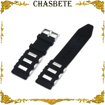 

22mm 24mm Silicone Rubber Watch Band for Maurice Lacroix Watchband Men Women Resin Strap Wrist Loop Belt Bracelet Black + Tool