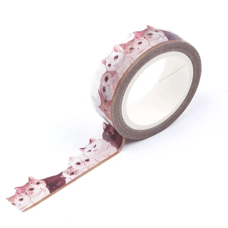

Hot Cute Cat Washi Tape DIY Decoration Scrapbooking Planner Masking Tape Adhesive Tape Label Sticker Stationery Supplies Sticker