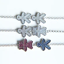 Новинка Россия Мода Сердце Стрела blilng Искрящийся кубический цирконий роскошный мальчик девочка Шарм 925 серебряный микро браслет паве