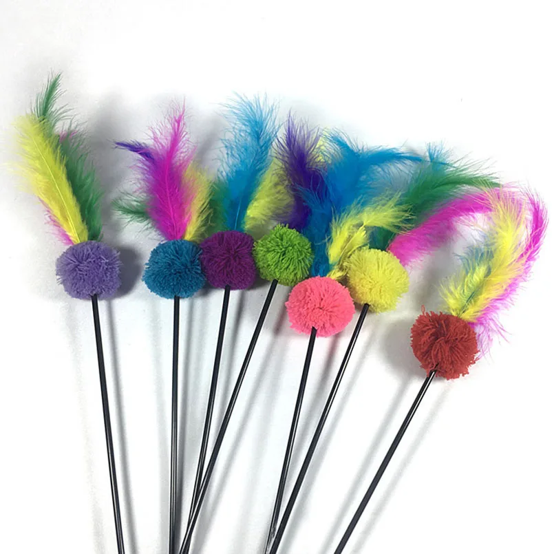 Buy Cat Toys Feather Wand Kitten Pet Teaser Turkey