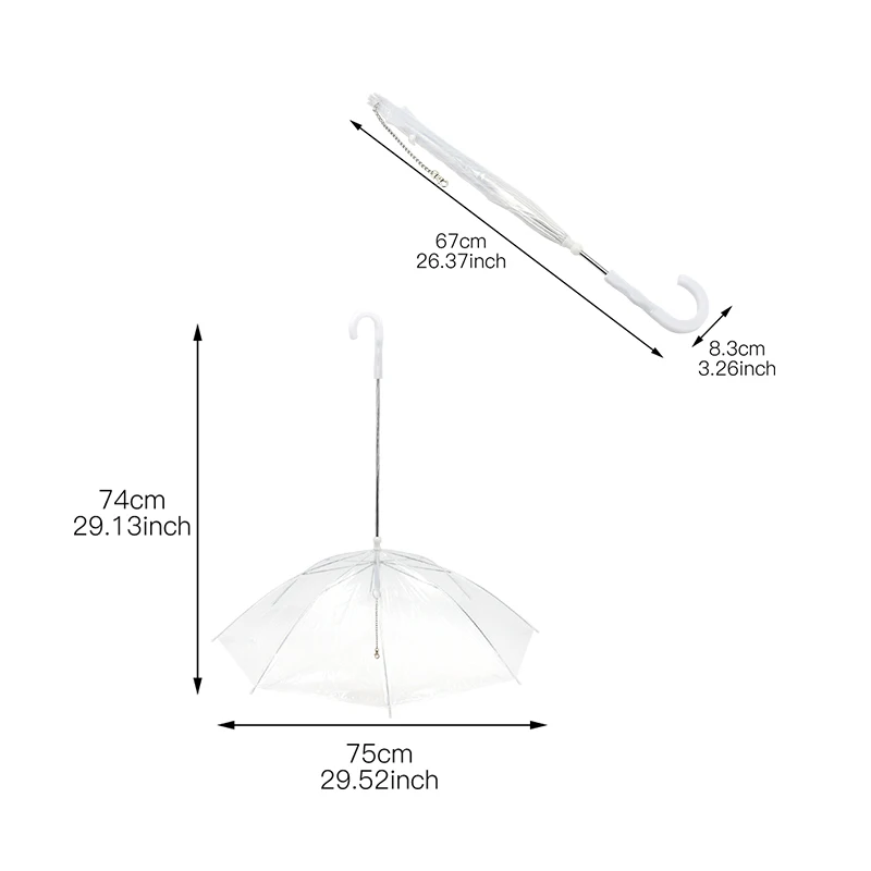 Топ прозрачный PE Зонтик для питомца маленькая собака зонтик дождевик с поводками для собак сохраняет питомца сухим, комфортным в Дождь Снег