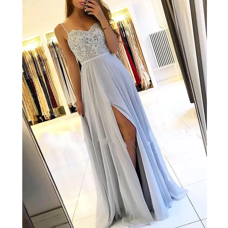 2019 Sexy Beading Slit Evening Dresses Long Elegant Appliques Open Back Evening Gowns for Women Custom Make Plus Size Dress 2019 Sexy Beading Slit Evening Dresses Long Elegant Appliques Open Back Evening Gowns for Women Custom Make Plus Size Dress