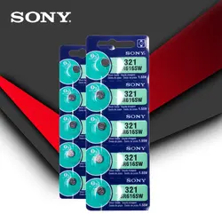 10 шт. Sony 100% оригинальный 321 SR616SW 1,55 В оксид серебра часы Батарея SR616SW 321 Кнопка монет MADE IN JAPAN