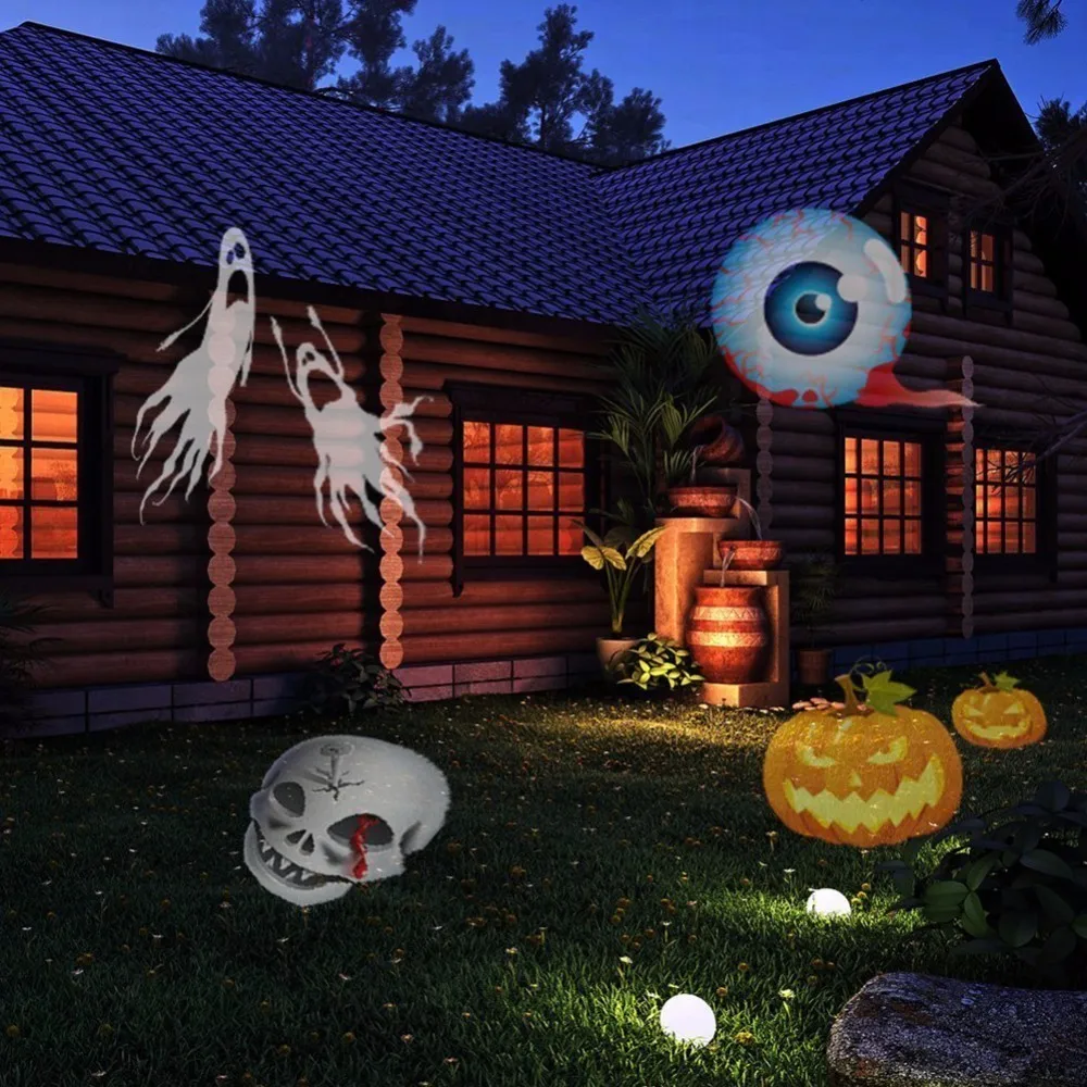 Projecteur de lumière LED Noël Halloween, avec 16 motifs différents pour fêtes