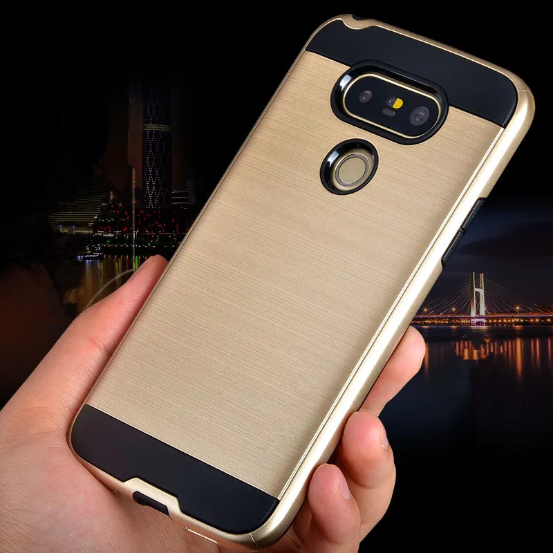 

NEW Luxury Brand V5 Brushed Tough Ultra Thin Armor Phone Case for LG G5 H850 / G6 Hybrid PC+TPU Shockproof Back Cover for LG G 5