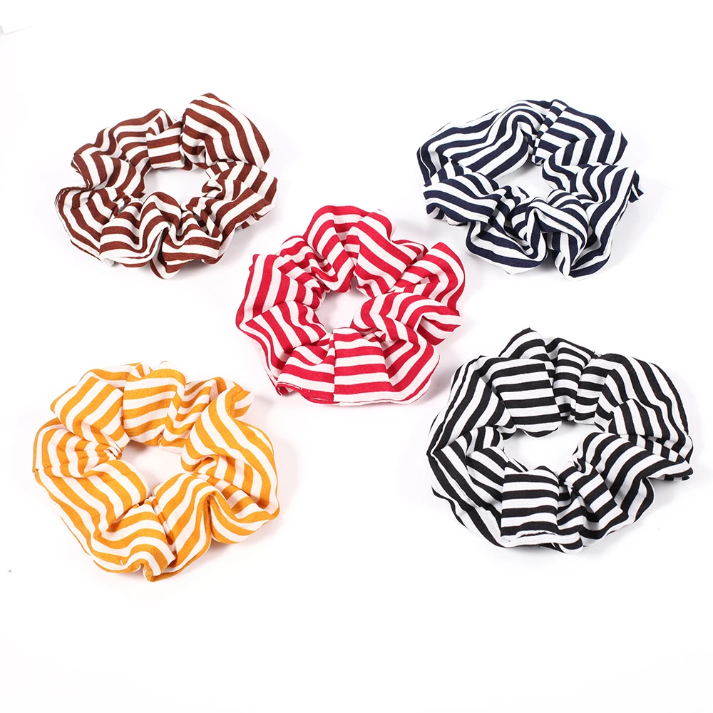

Women's Elasticity Scrunchie Girl Ponytail Holder Hairband Hair Rope Tie Stripe Hair Accessories