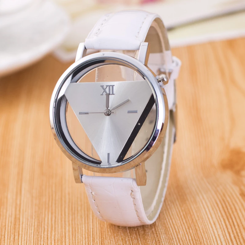 Peladura Logro Enredo Reloj de pulsera de cuarzo triangular inverso transparente para mujer  relojes casuales de moda 23|Relojes de mujer| - AliExpress