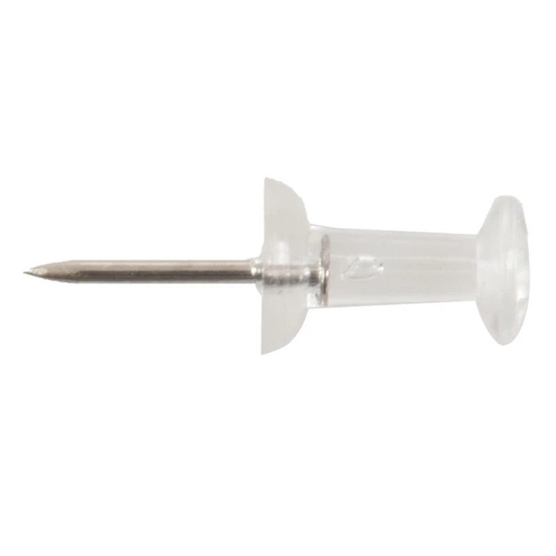 

100 Pcs Push Pin Thumb Tack Clear Color 3/8inch Drawing Cork Board Office Pushpin