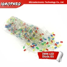 5 цветов s* 100 шт 500 шт 3 мм светодиодный набор диодов смешанных цветов красный зеленый желтый синий белый светильник светодиодный микс