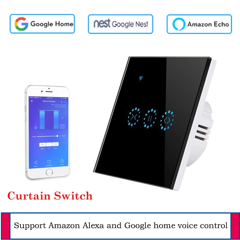 

EU Standard Smart Home WiFi Electrical touch smart Blinds curtain switch Ewelink APP Voice Control by Alexa google home Control
