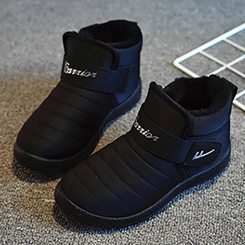 YY14 EU26-40 Brand Warrior New Thickness Flat Winter Medium And Big Shoes For Children Winter Sneakers Children Girls Boys